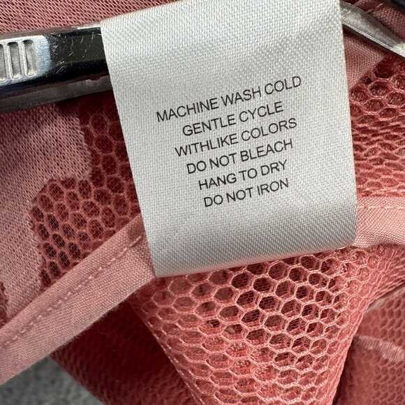 Say What? Womens Y2K Crop Top Large Pink Rose Lace Mesh Bell Sleeve‎ Festival - Picture 6 of 10